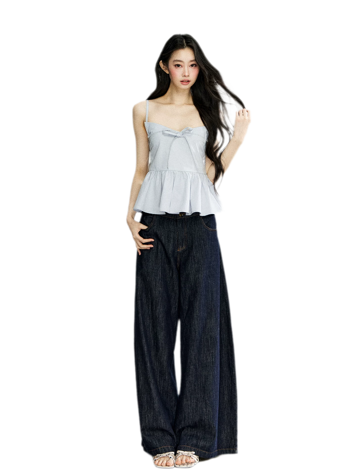 Ruffled Bow Strap Cami