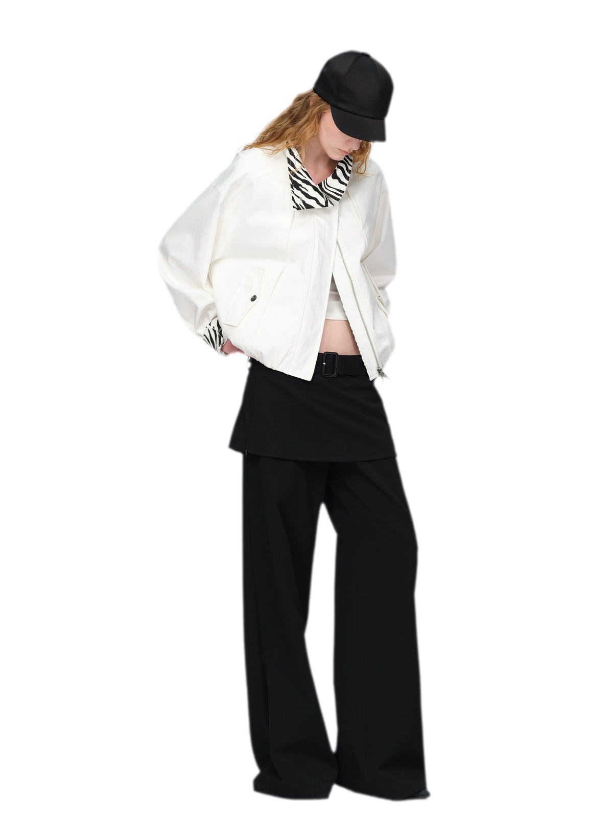 Jas van bamboe-twill met bolzoom