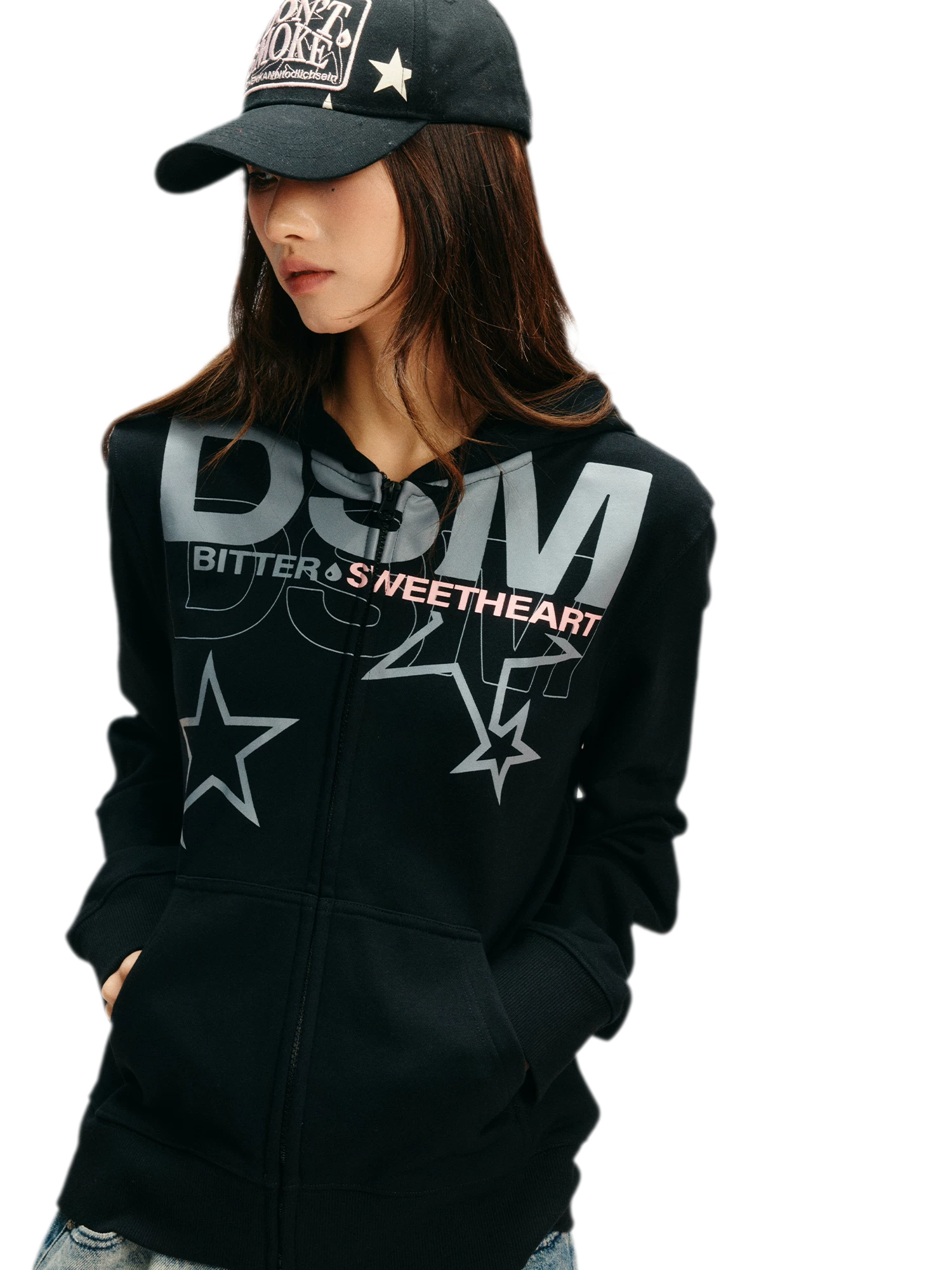Loopback Fitted Zip-Up Hoodie