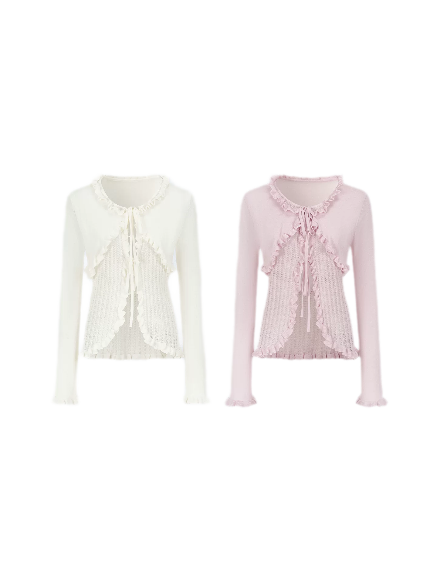 Lace Trim Openwork Cardigan