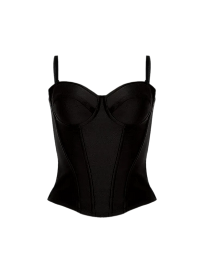 Velvet Bow Satin Corset