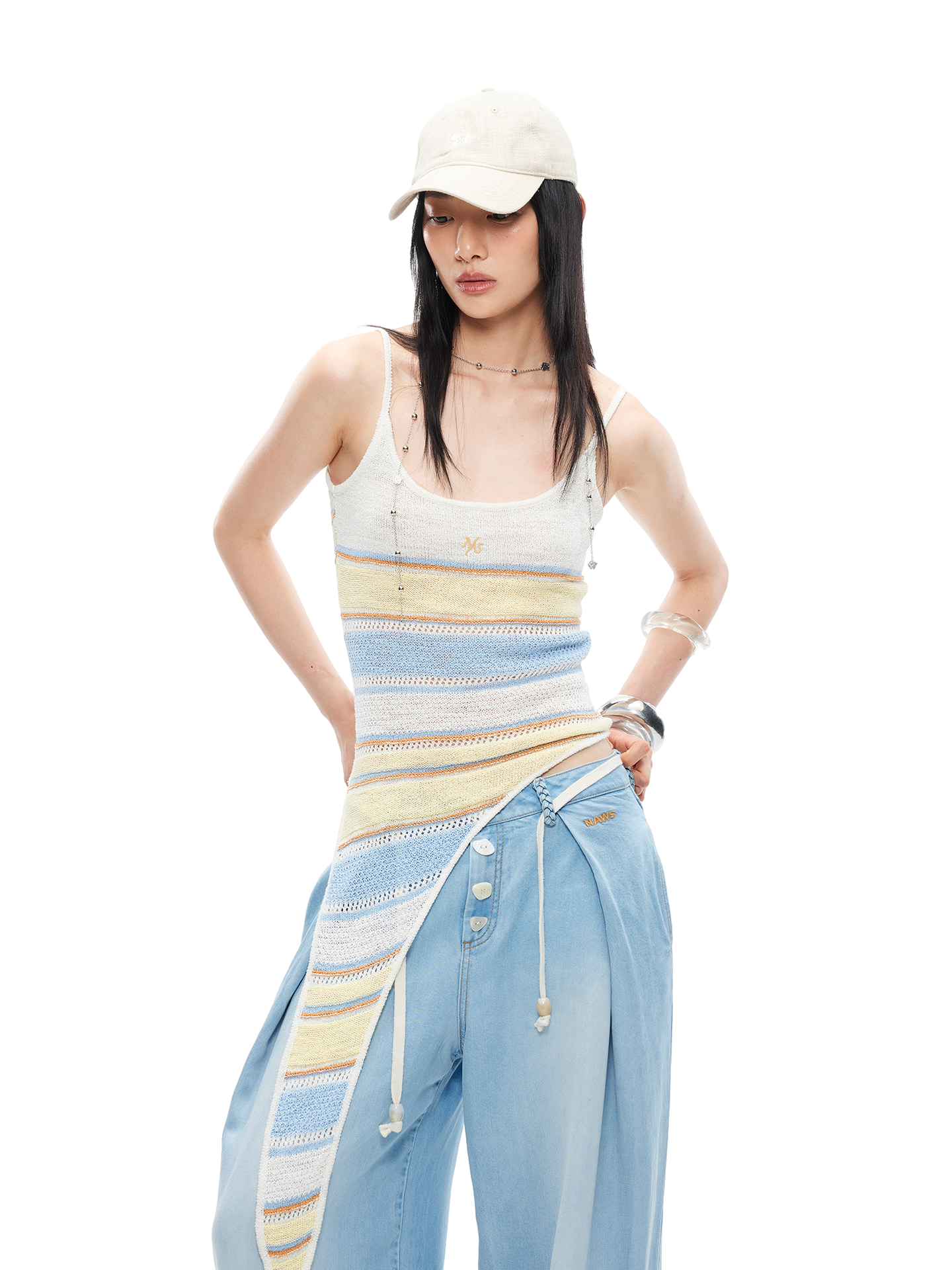Marfi Striped Spliced Camisole