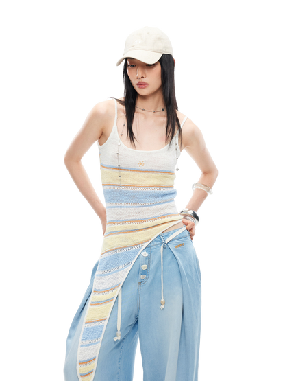 Marfi Striped Spliced Camisole