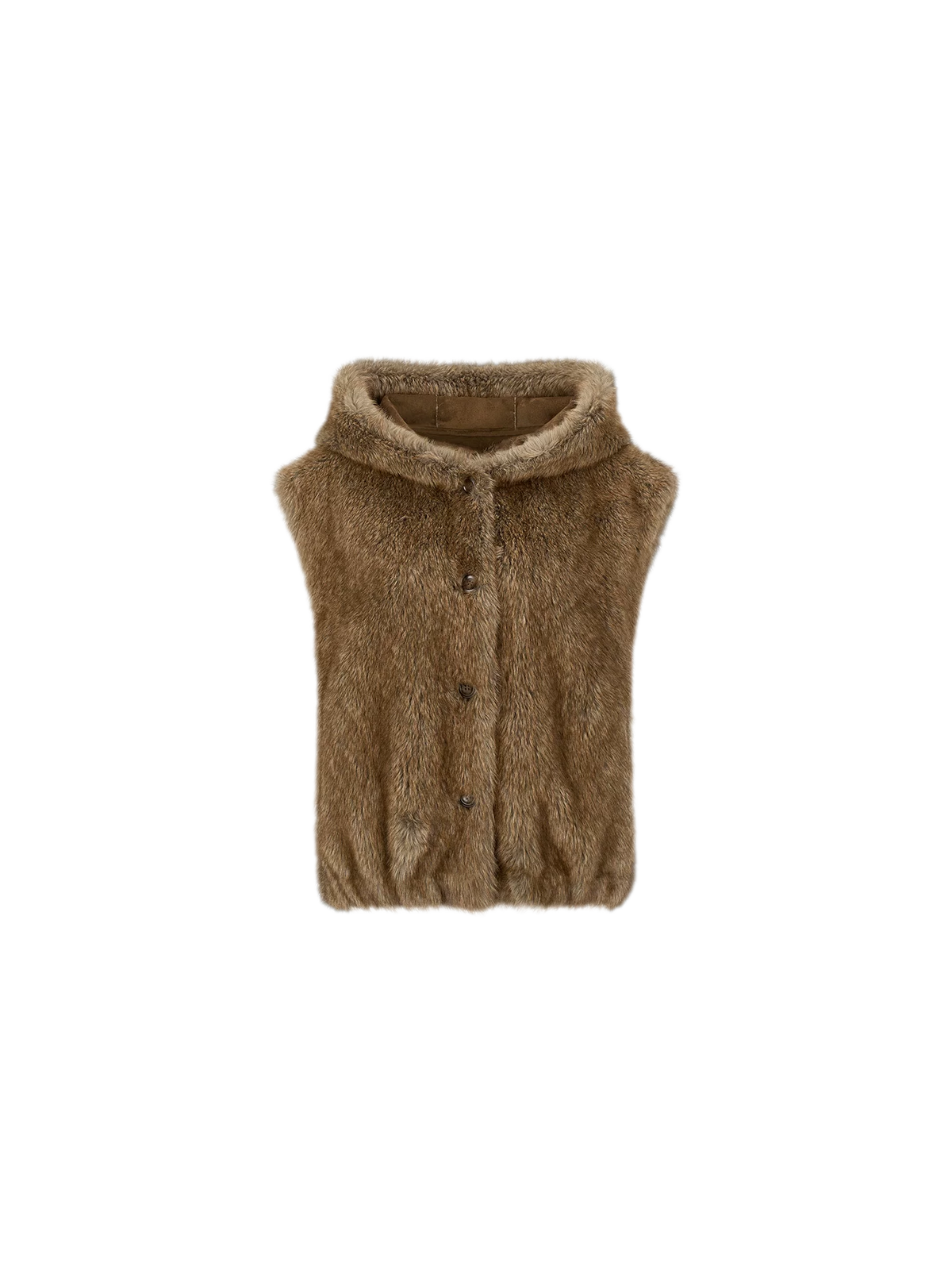 Layered Faux Fur Hooded Vest