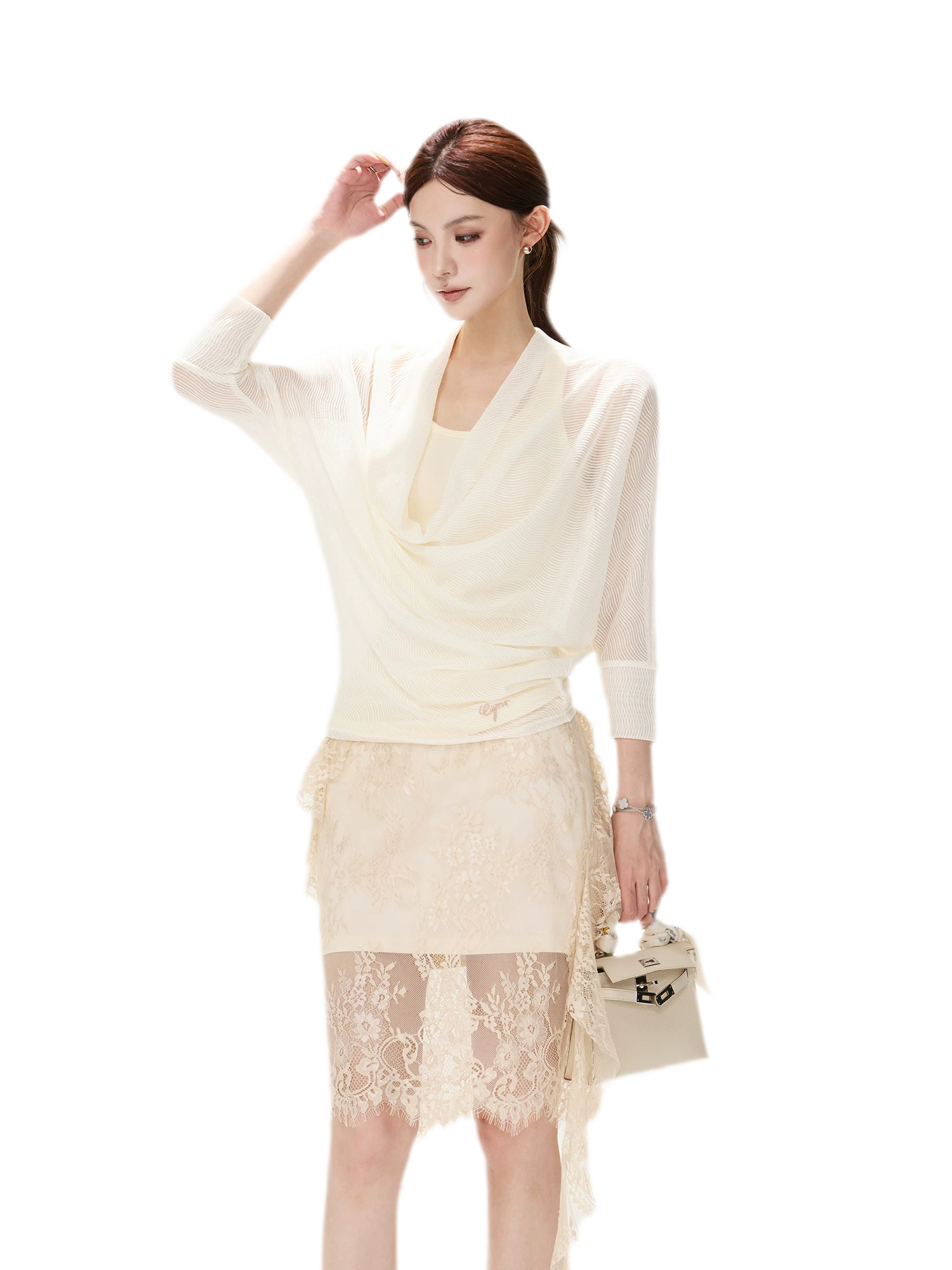 Sheer Batwing Off-Shoulder Top