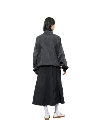 Checked Zip Pullover Jacket