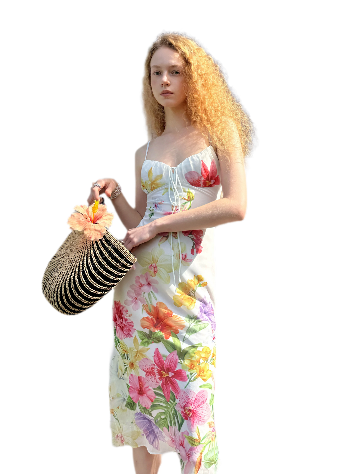 Hand-Painted Floral Camisole Dress