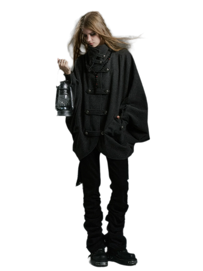 Double-Sided Batwing Wool Coat