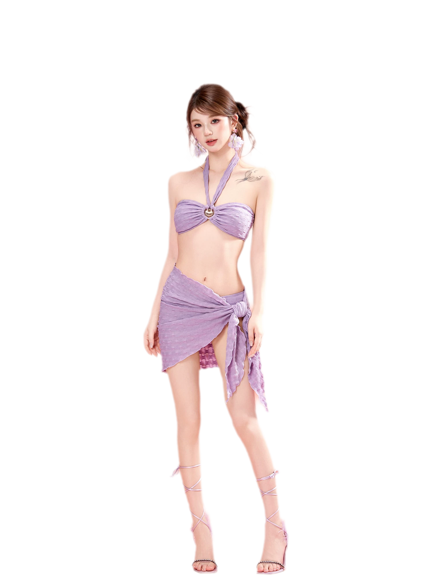 Purple Tie Bikini Set