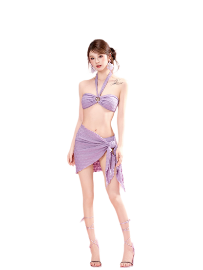 Purple Tie Bikini Set