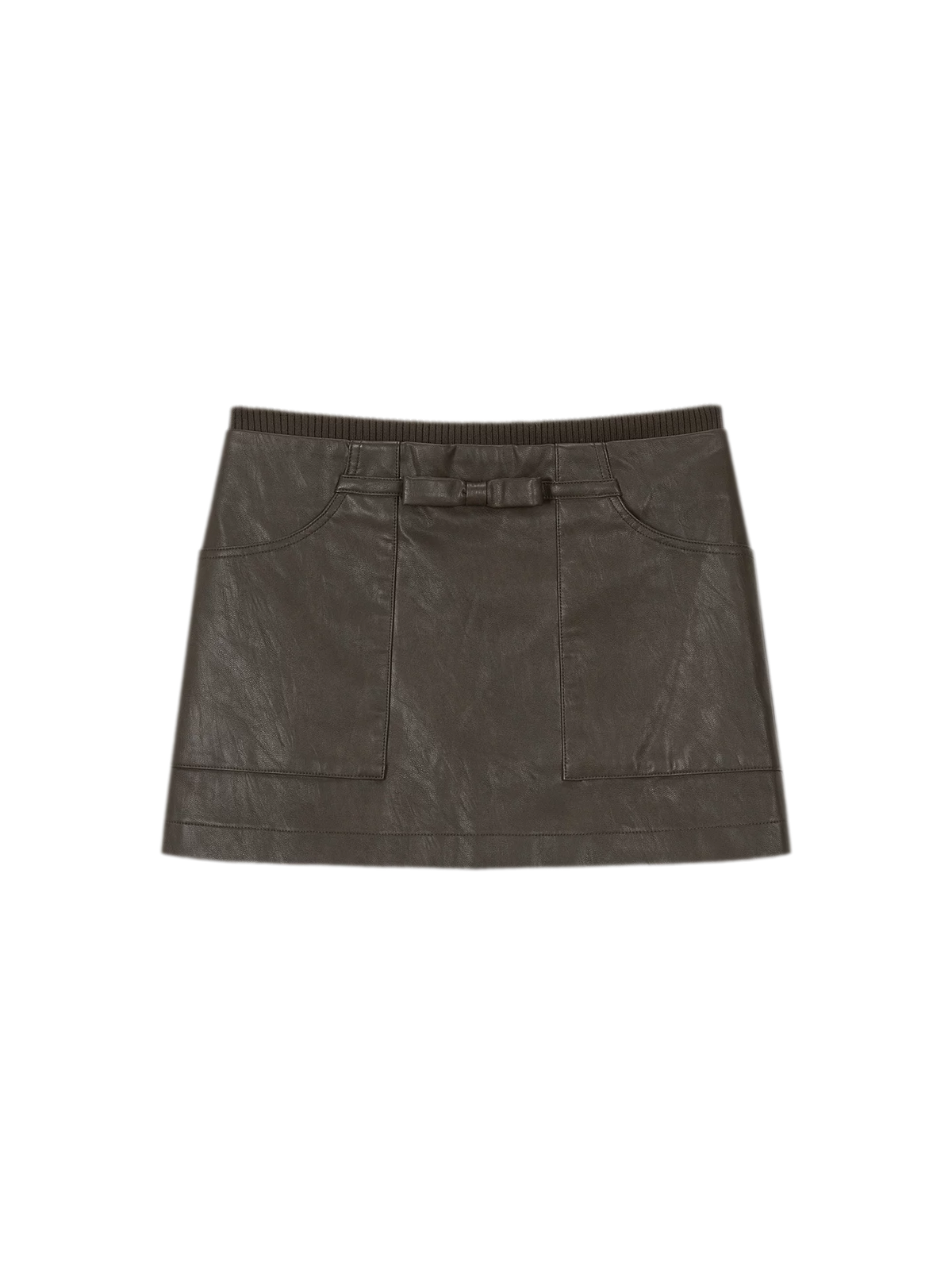 Textured Bow Mini Skirt