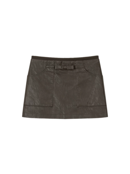 Textured Bow Mini Skirt