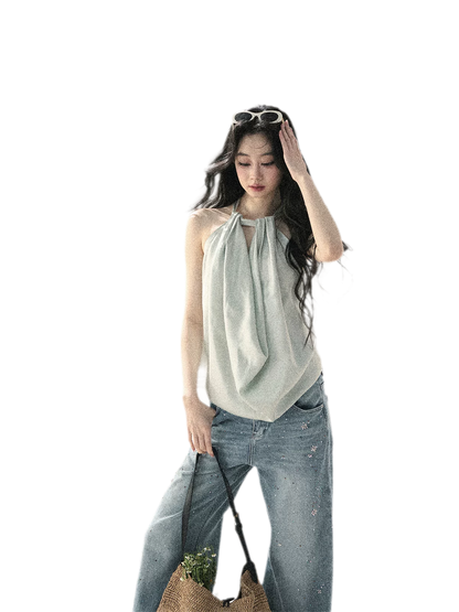 Fluid Halter Backless Top