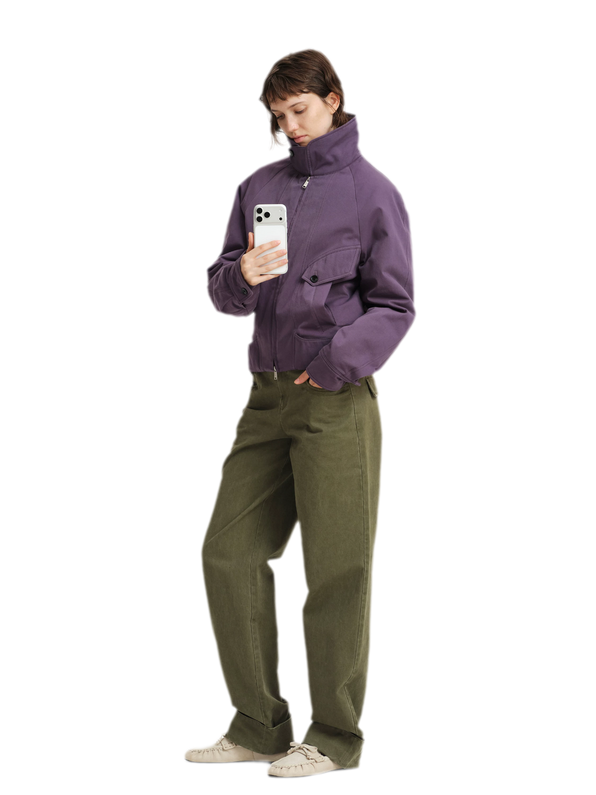 Veste utilitaire courte en coton