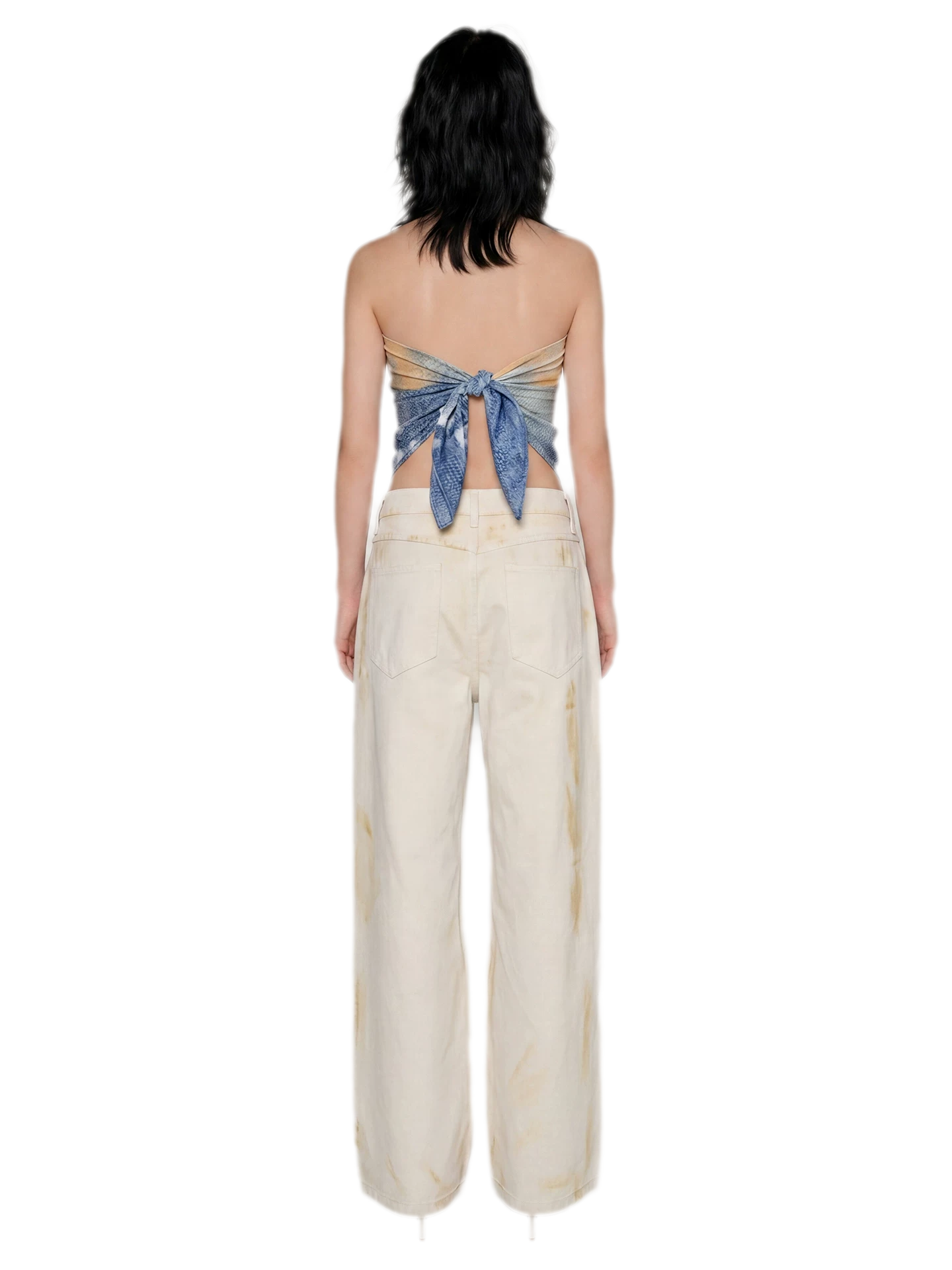 Denim Print Silk Scarf