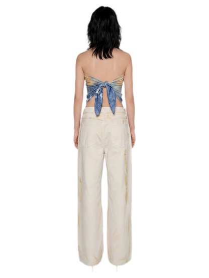 Denim Print Silk Scarf