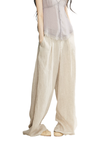 Linen Blend Wide Pants