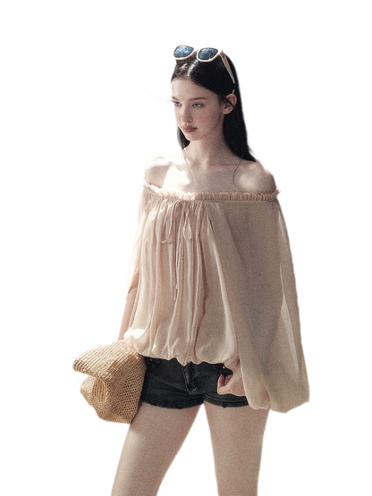 Crinkled Off-Shoulder Top