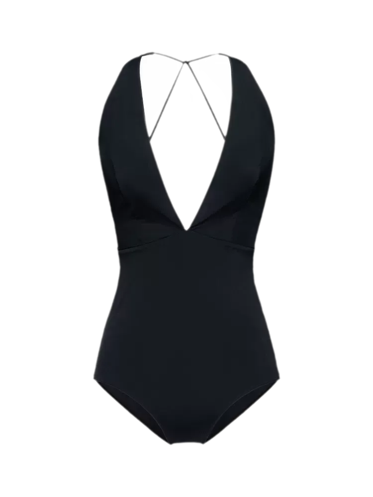 Deep V One-Piece Swimsuit