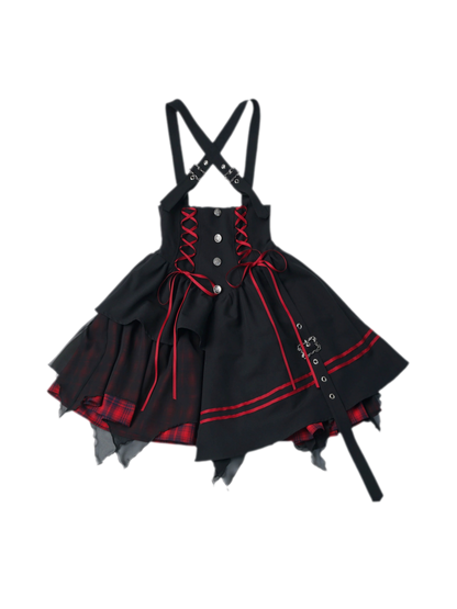 Gothic Puff-Sleeve Blouse Dress