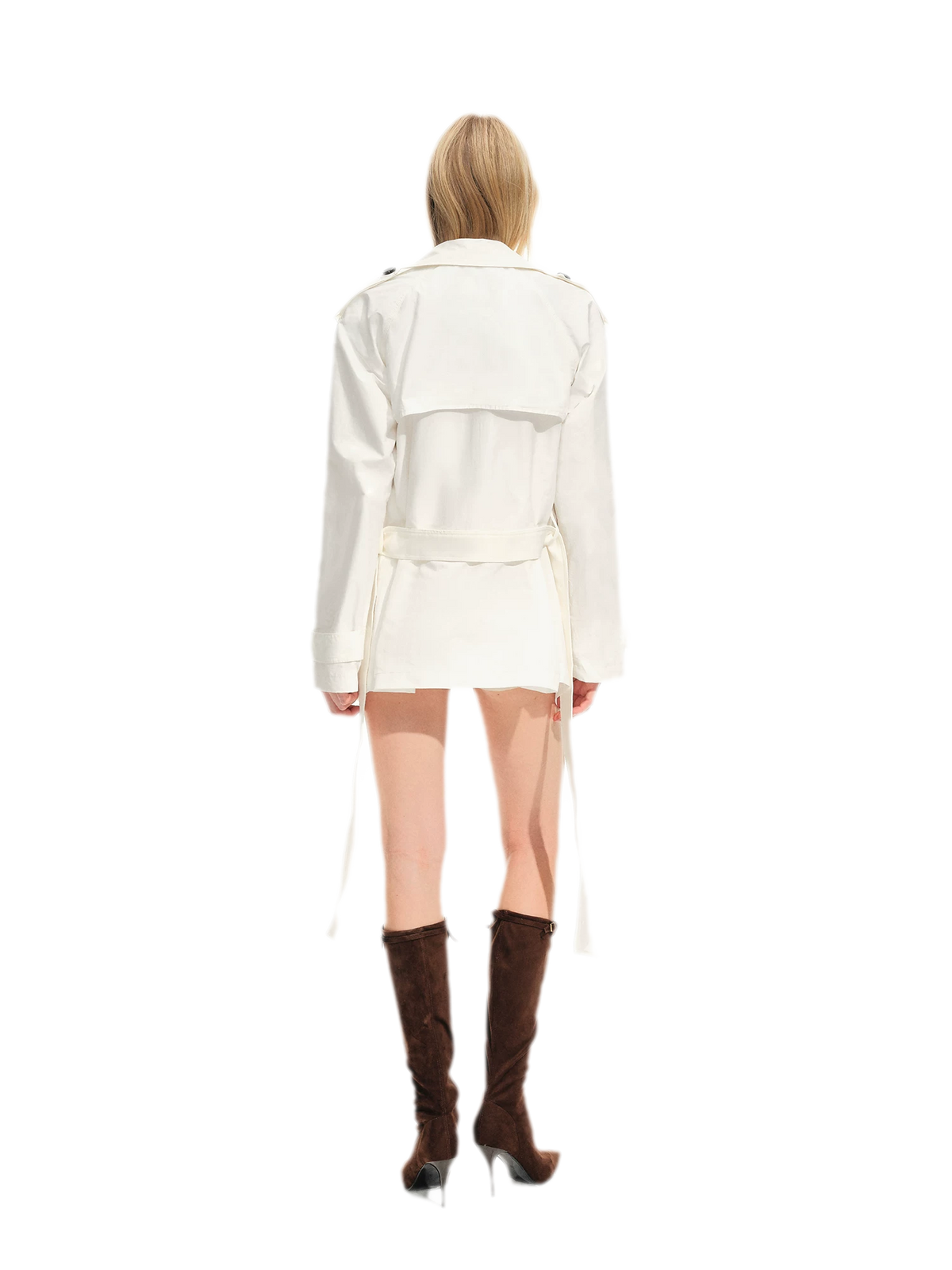 Plissierter zweireihiger Trenchcoat