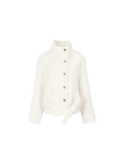 Long-Pile Faux Fur Jacket