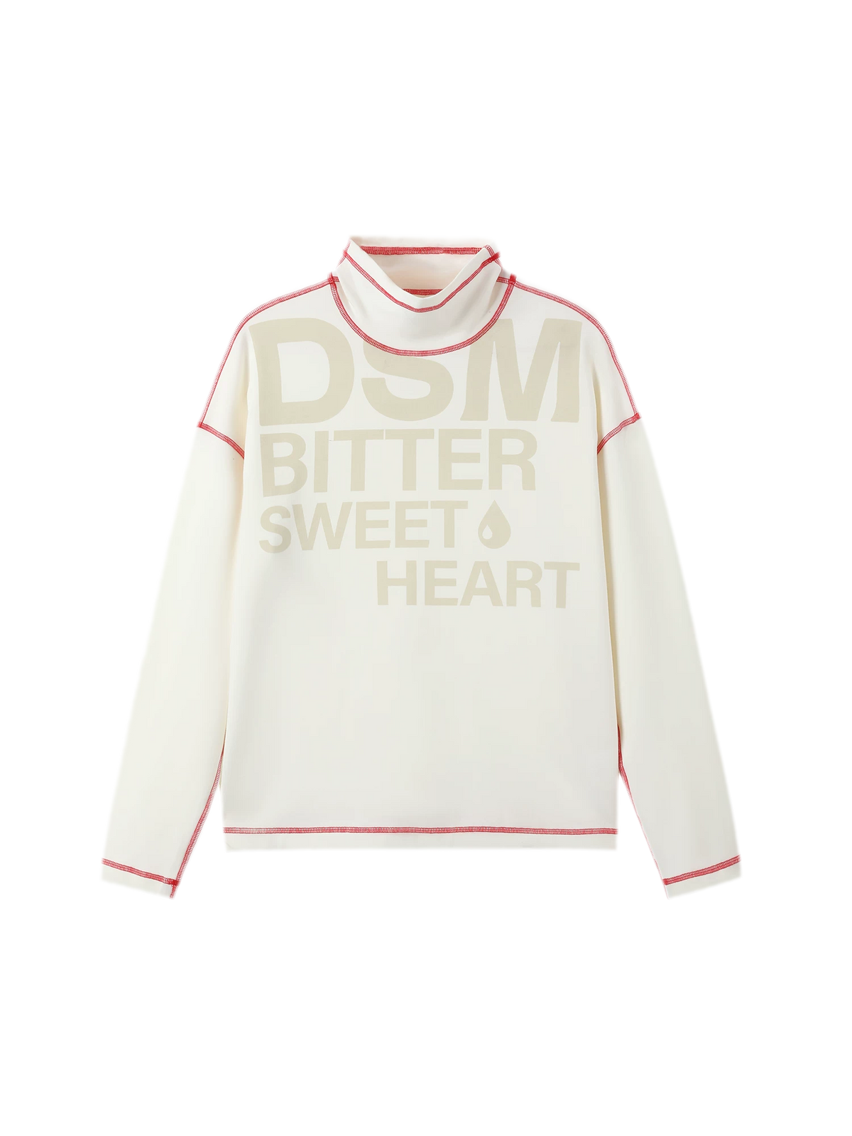 Brushed Graphic High-Neck Top