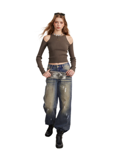 Cutout Slim-Fit Knit Top