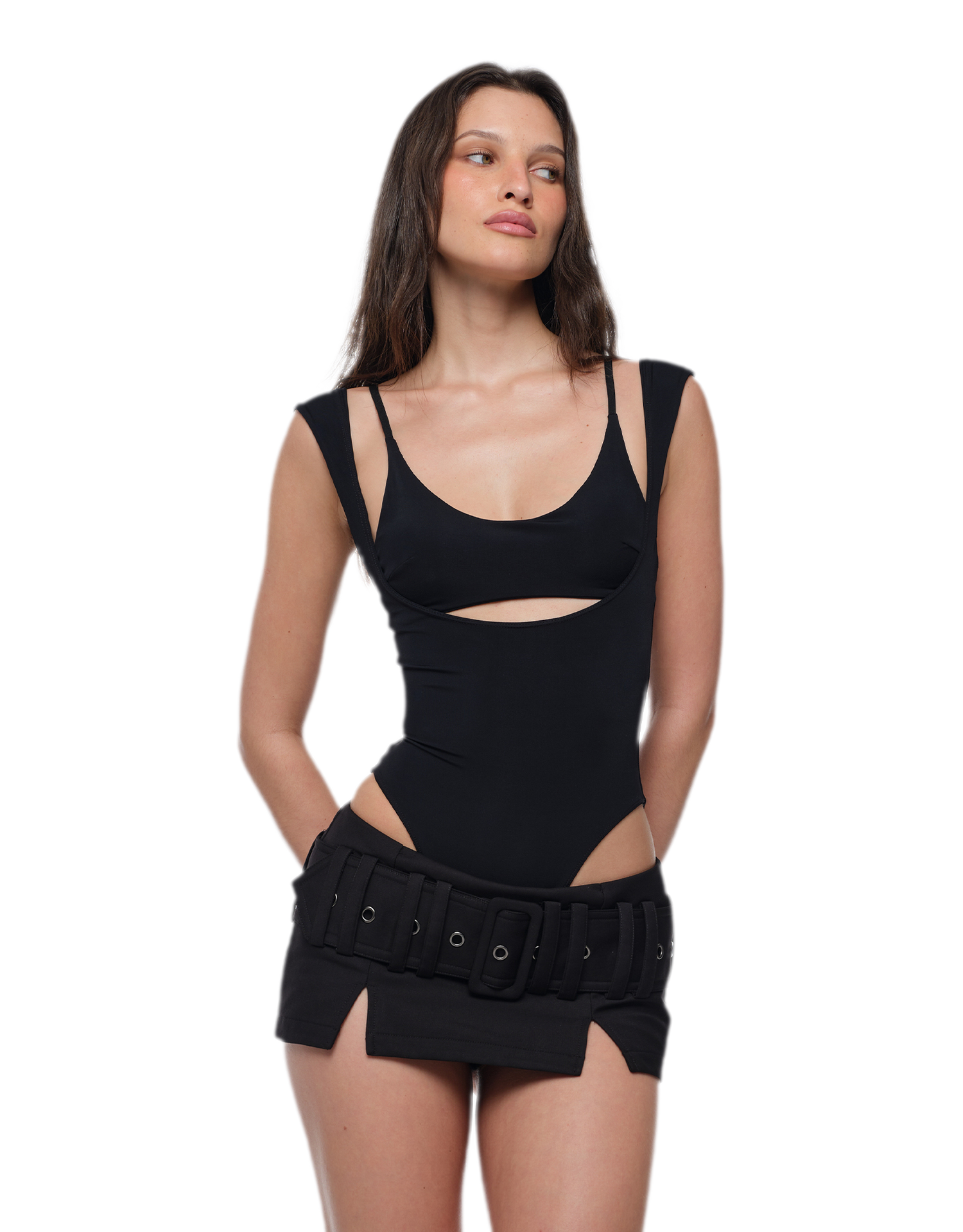 Cutout Slim Bodysuit Set