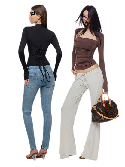 Ruched Sculpted Long-Sleeve Top
