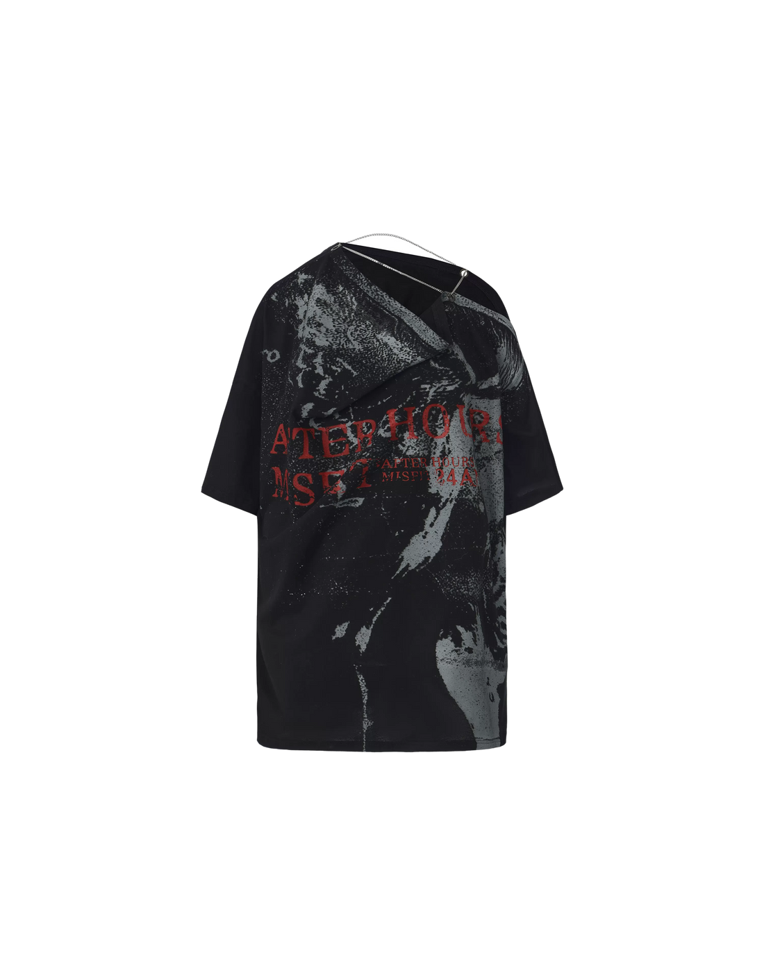 24ANS Punk T-shirt with Distressed Print and Open Back – T-Shirts &amp; Polos