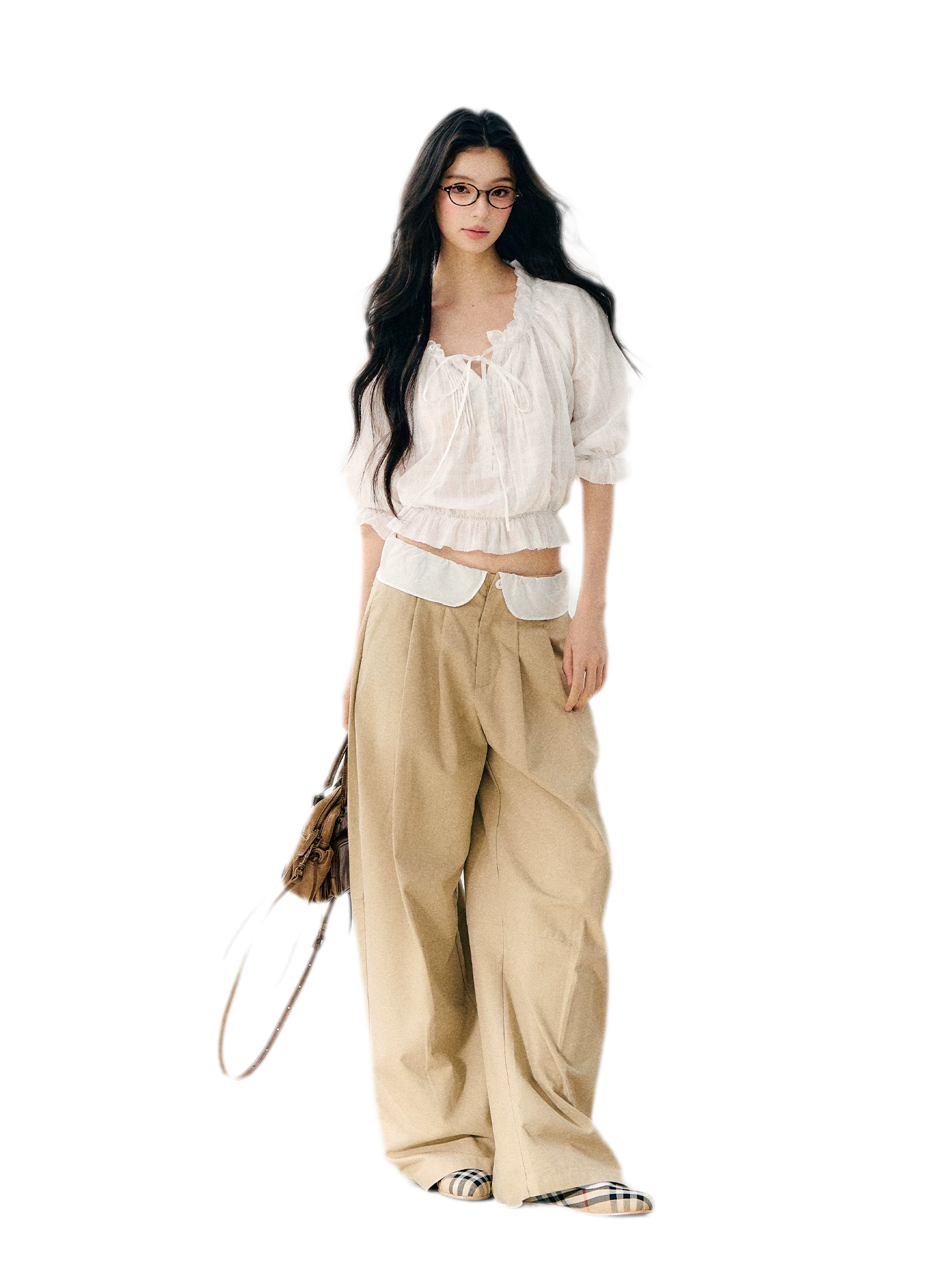 Sheer Ruffled Chiffon Blouse