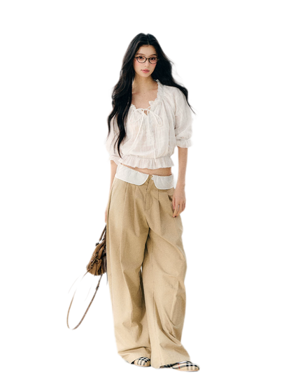 Sheer Ruffled Chiffon Blouse