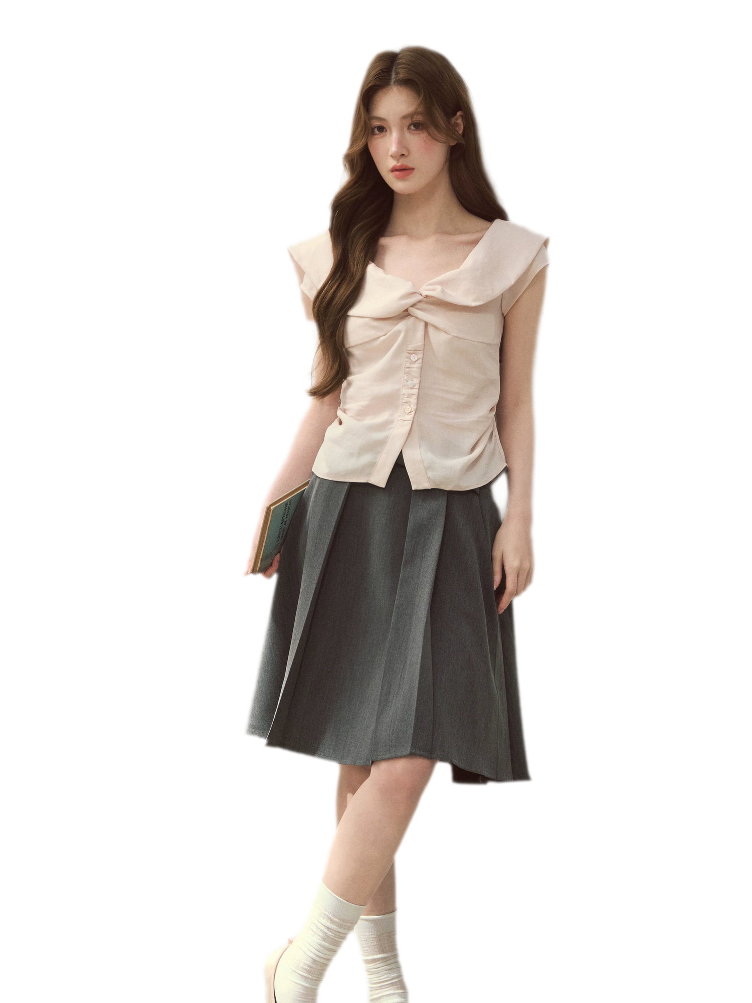 Lyocell V-Neck Blouse