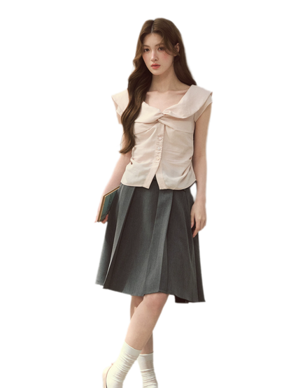 Lyocell V-Neck Blouse