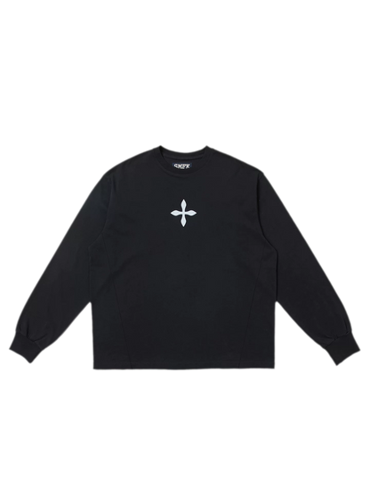 Cross Statue Oversized Long Sleeve Top