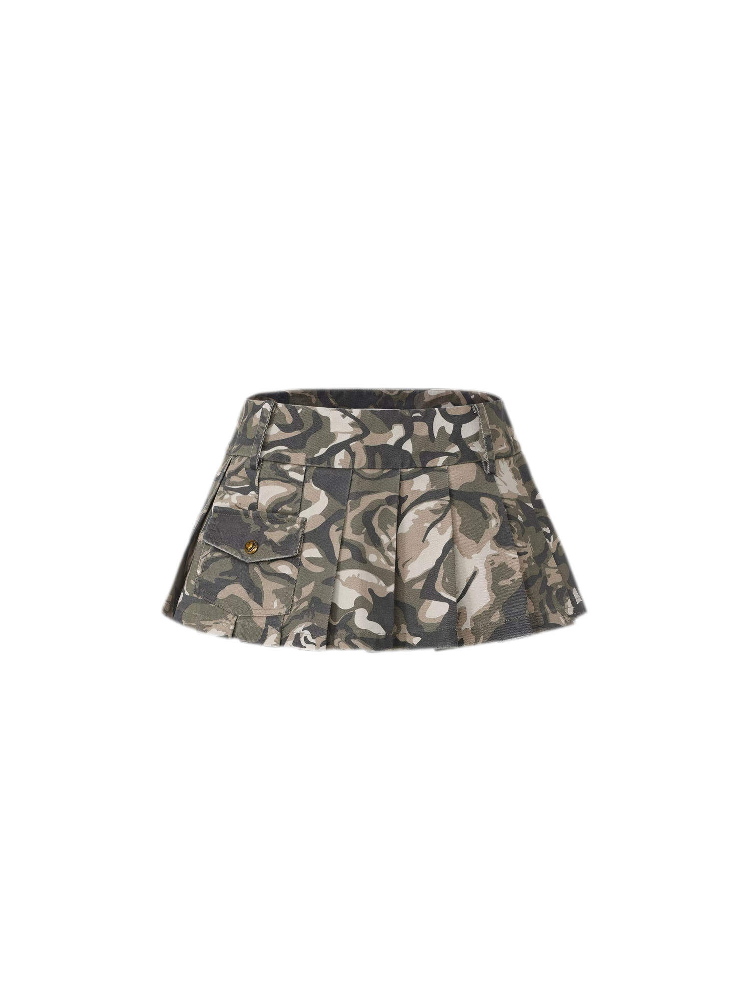 Camouflage Pleated Mini Skirt