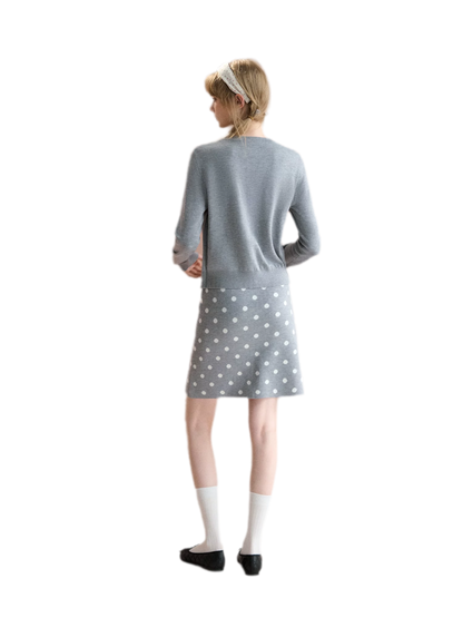 Vintage Polka Dot Knit Set