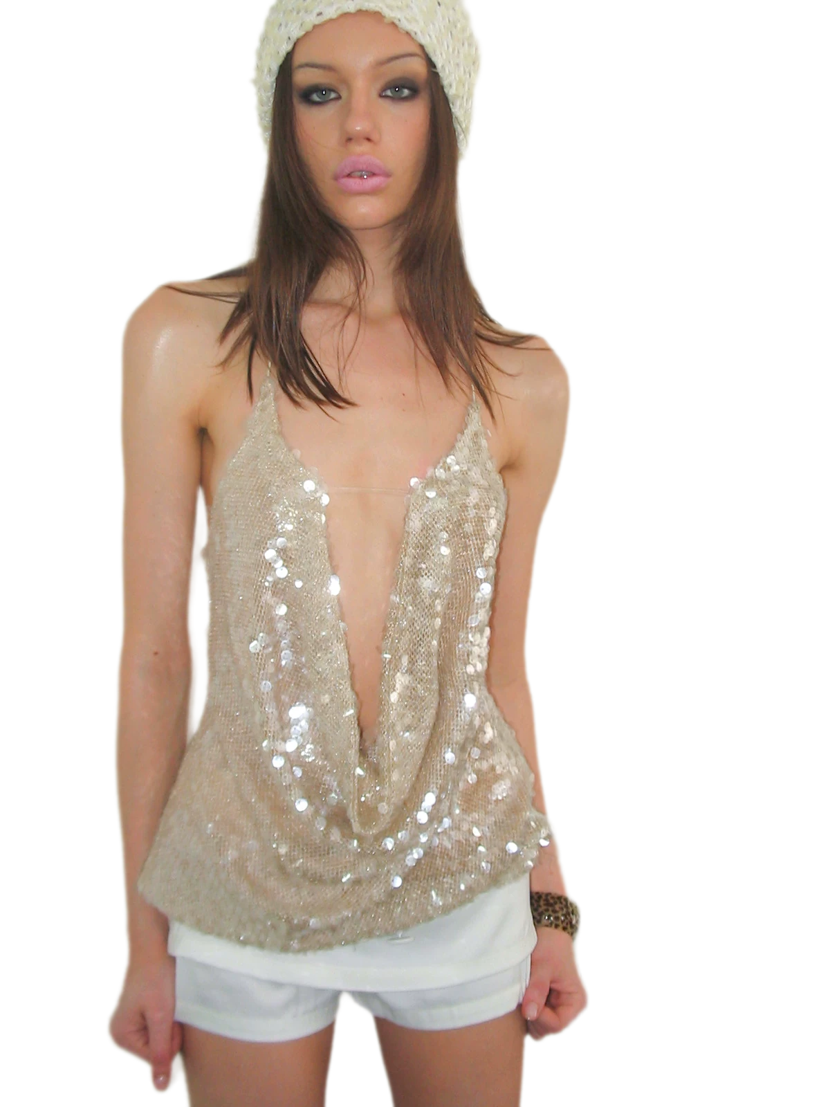 Sequin Halter Mini Dress