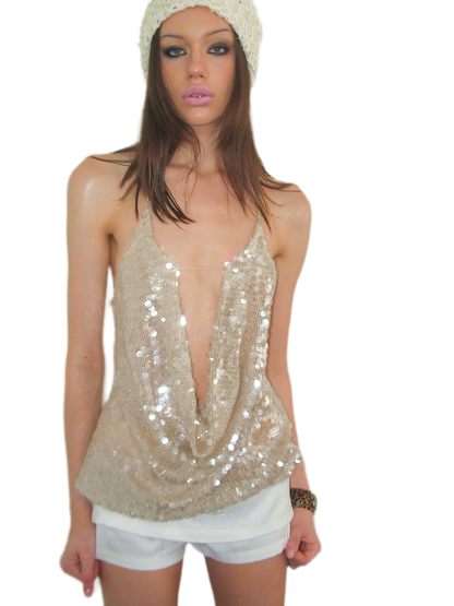 Sequin Halter Mini Dress