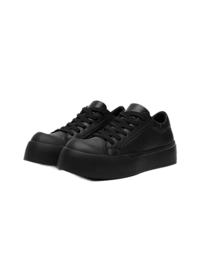 Distressed Leather Low Sneakers