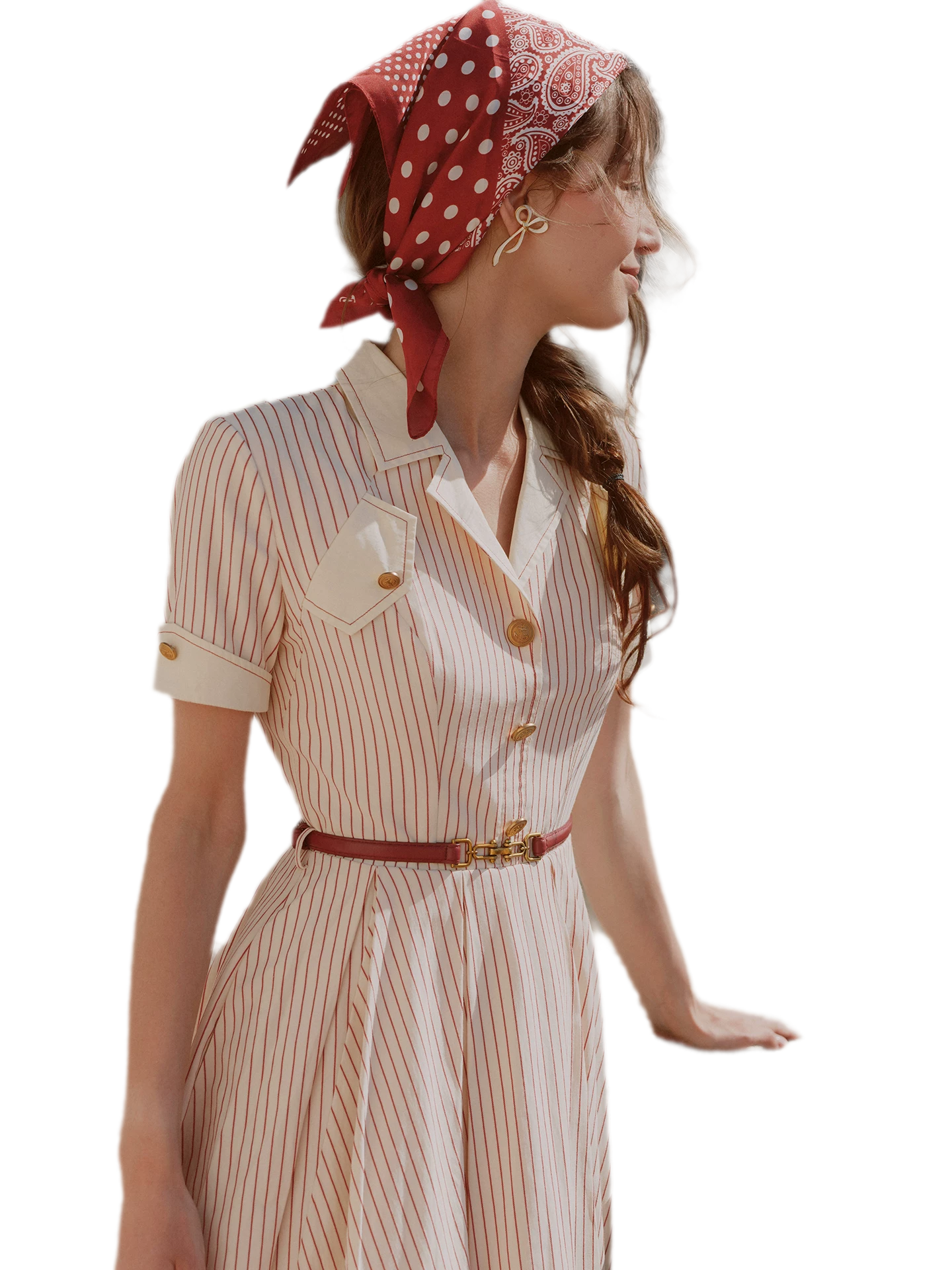 Vintage Striped Cotton Dress