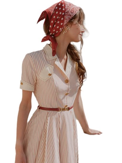 Vintage Striped Cotton Dress