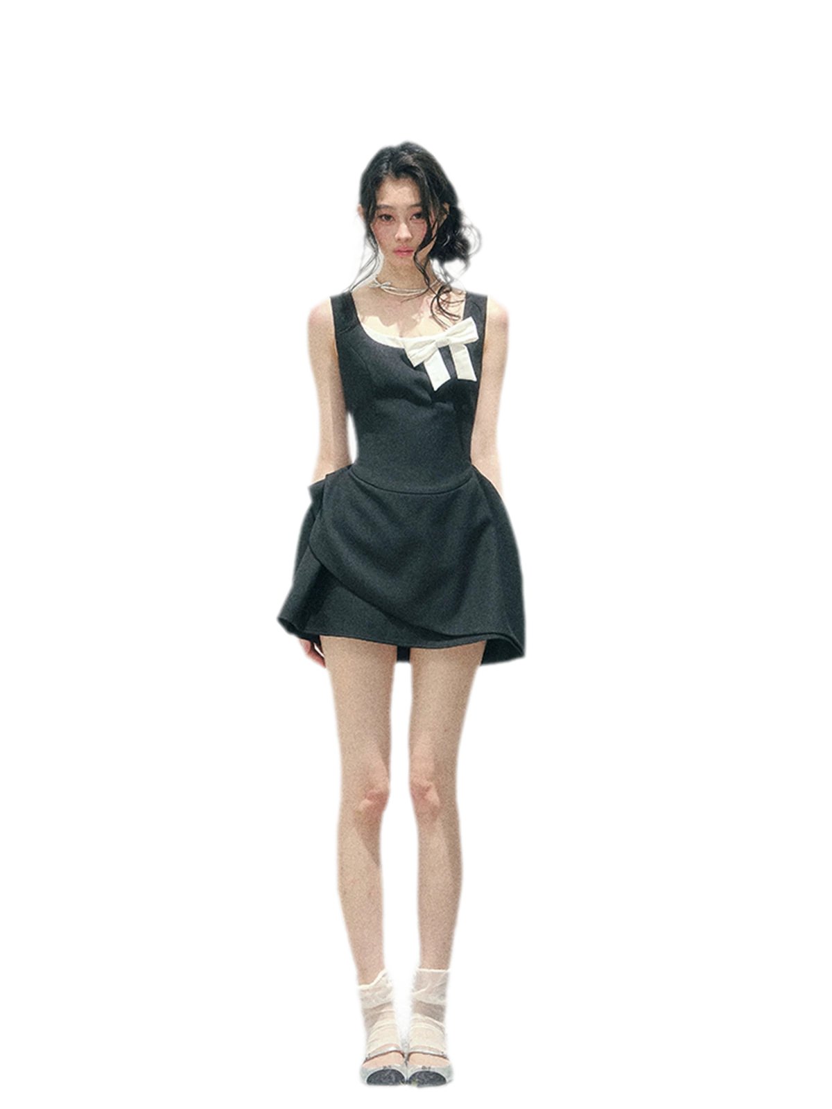 Sleek Bowknot Mini Dress