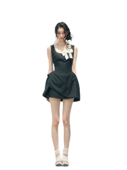 Sleek Bowknot Mini Dress