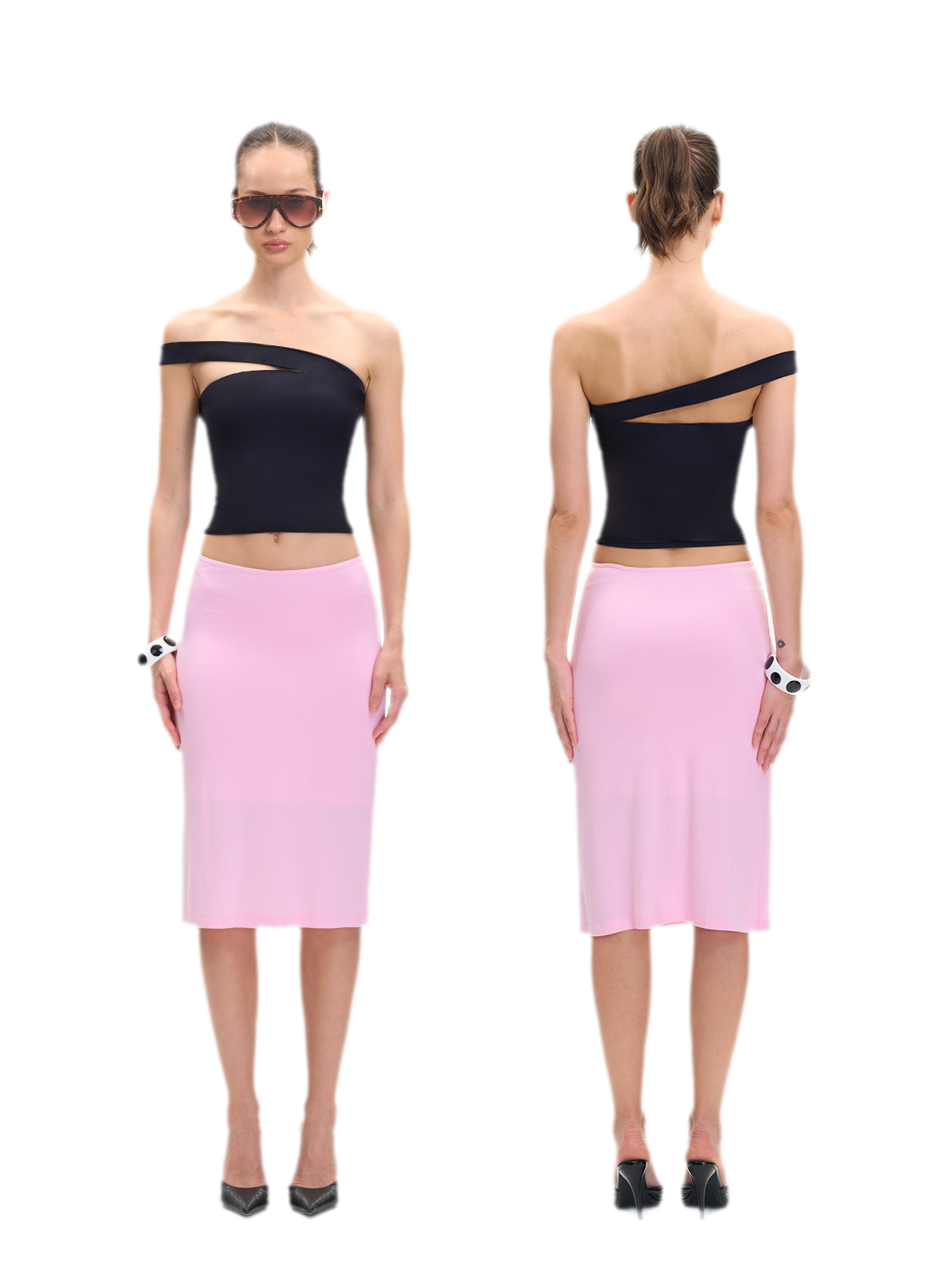 Asymmetric Strap Bustier Top