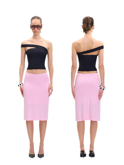 Asymmetric Strap Bustier Top
