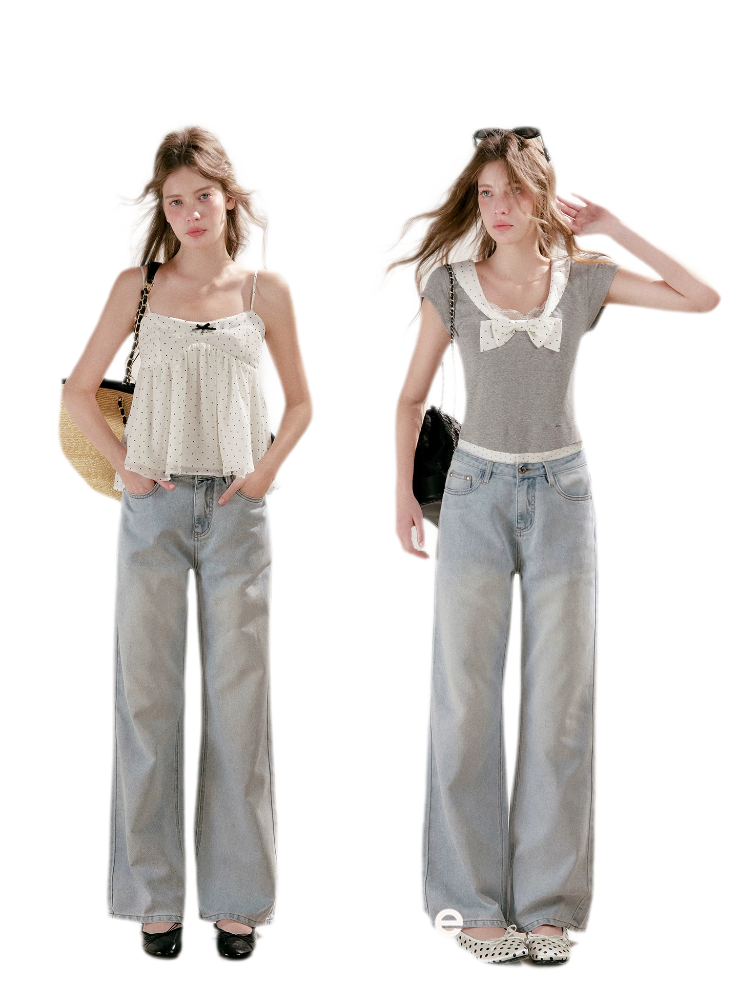 Washed Wide-Leg Jeans