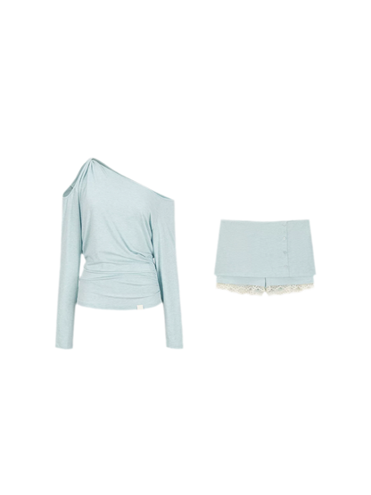 Mambo Signal One-Shoulder Top &amp; Skort