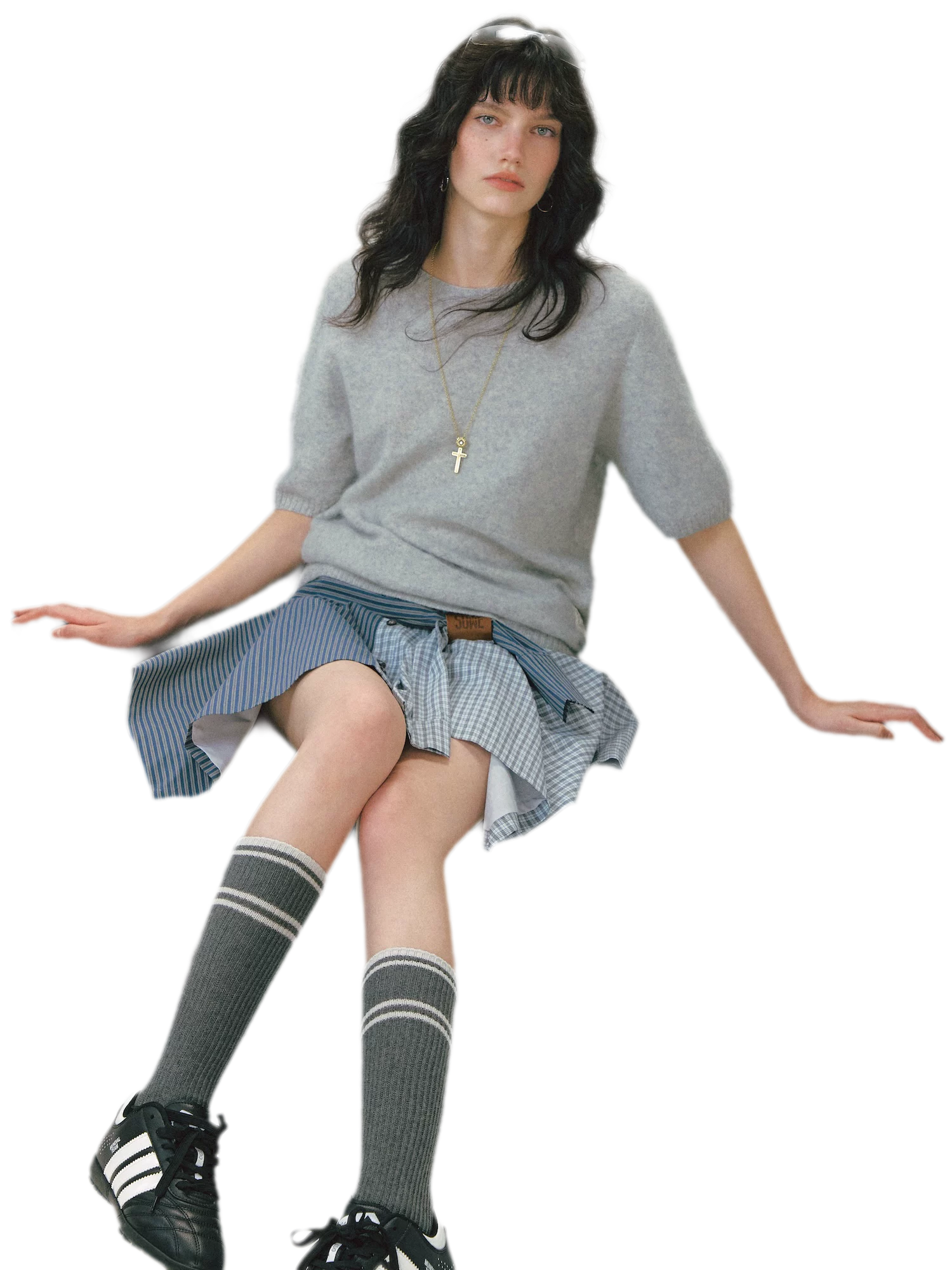 Fuzzy Knit Short Sleeve Sweater